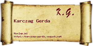 Karczag Gerda névjegykártya